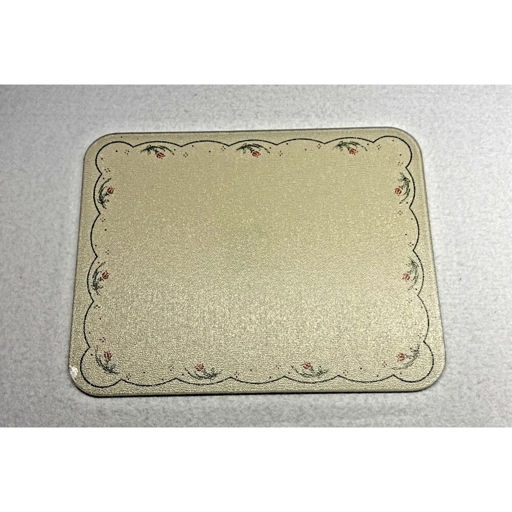 Corning Calico Rose C-15-73 Counter Saver Glass Cutting Board 12x15 Vintage 80s